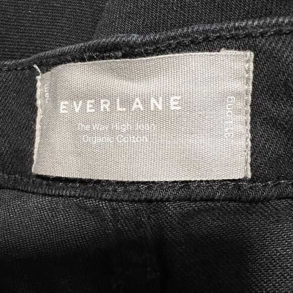 Everlane The Way High Jeans Organic Cotton Black Raw Hem Size 31 Long NWT - Picture 10 of 12
